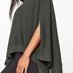 Lululemon Forward Flow Olive Green Cashmere Oversized Poncho